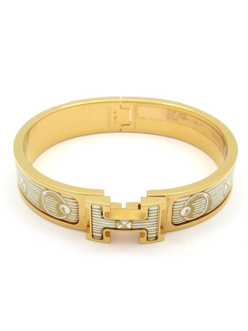 Hermes Clic H Gold White Hardware #376924H83B